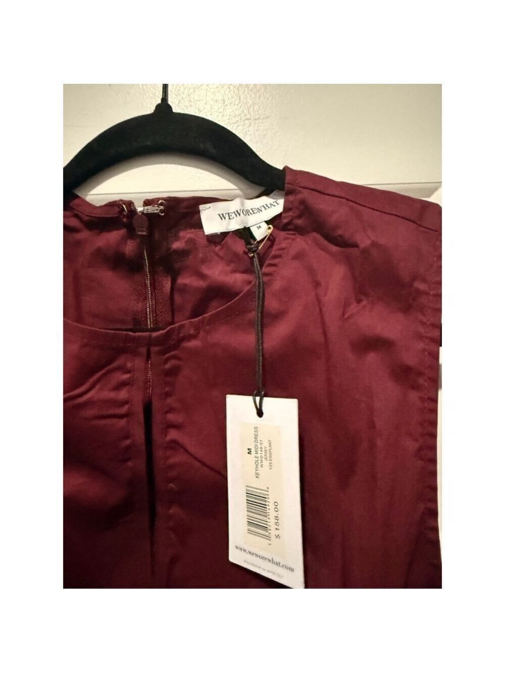 Women's WeWoreWhat Burgundy Keyhole Midi Dress M - Picture 6 of 9